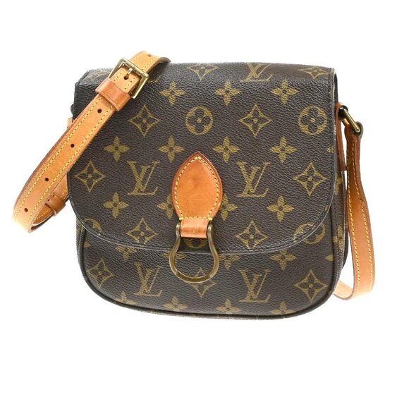 LOUIS VUITTON Saint Cloud MM Shoulder Bag Monogram Leather Brown M51243 83EE994 - Picture 1 of 15